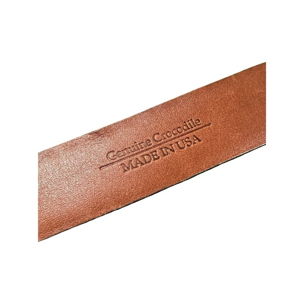 Saks Fifth Avenue Genuine American Alligator Brown Belt Size 40 NWT
